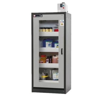 Safety cabinet for flammable liquids 86 x 62 x 194 cm, 30 min Fire resistance ,Glass doors, 4 Drawers