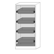 Safety cabinet for flammable liquids 86 x 62 x 194 cm, 30 min Fire resistance ,Glass doors, 4 Drawers Safety cabinet for flammable liquids 86 x 62 x 194 cm, 30 min Fire resistance ,Glass doors, 4 Drawers