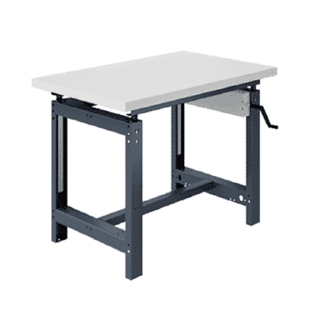 Worktable High Cutting Resistance Surface  D 75 cm Adjustable Height Via Crank