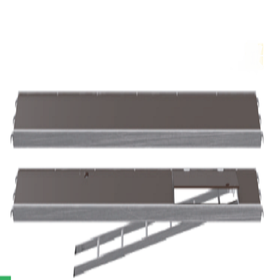 Access deck with ladder aluminum /plywood Standard size 307 x 61 cm