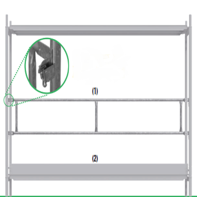 Scaffolding steel galvanized guard rail 307