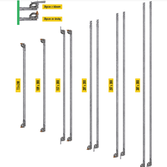 Galvanized Diagonal Brace 307 × 200 cm – Scaffold Stabilizing Brace