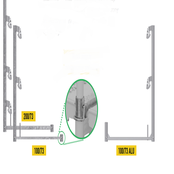 Scaffolding steel handrail post with platform protection