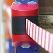 Retractable barrier 10 m  belt length, Wall-Mount Black