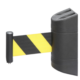 Retractable barrier 10 m  belt length, Wall-Mount Black