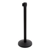XL Barrier Post Black, Retractable Black/Red-White Belt 3.4m
