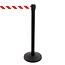 Salesbridges XL barrier post black, retractable red-white belt 3.4m