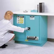 22 Gallon, 1 Shelf, Acid/Corrosive Undercounter Safety Cabinet, 2 Doors Self Close, Blue