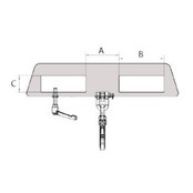 Lifting beam with load hook 5000 kg for Forklift Painted