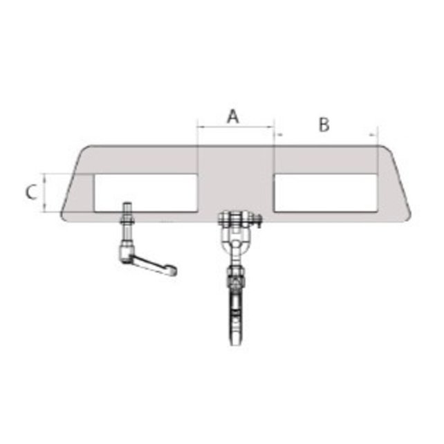 Lifting beam with load hook 5000 kg for Forklift Painted