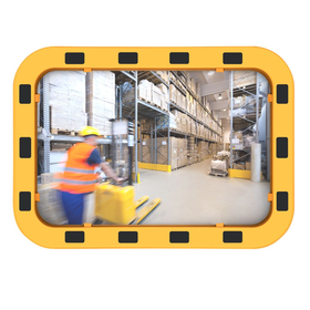 EUvex Industrial Mirror-Rectangle -Black/Yellow Frame