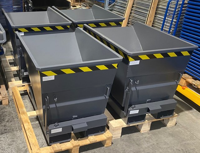 Chip Container Automatic 2300L Tipper Container with Rollover System MC-Model