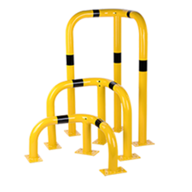 Impact Corner Protection – Steel Ø76 mm (Yellow/Black Safety Guard)