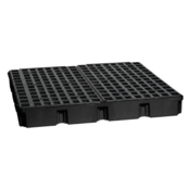 4 Drum Plastic Pallet, 66 Gallon Spill Capacity, Without Drain, Black