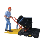 4 Drum Plastic Pallet, 66 Gallon Spill Capacity, Without Drain, Black