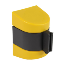 Retractable barrier, 4.6 m  Yellow-Black Stripes, Wall-Mount  Holder.