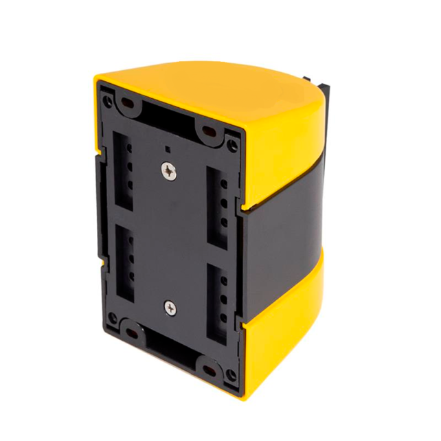 Retractable barrier, 9.1 m  Yellow-Black Stripes, Wall-Mount  Holder.