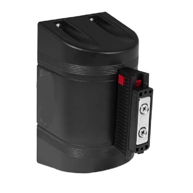 Retractable barrier, 9.1 m  Yellow-Black Stripes, Wall-Mount  Holder.