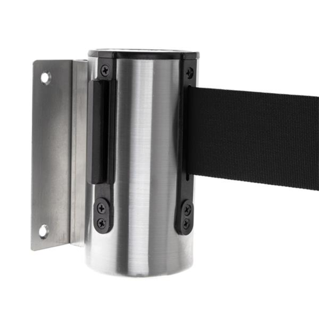 Wall-Mounted Demarcation   Black Tape, Stainless steel  Holder