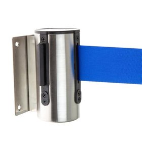 Wall-Mounted Demarcation 2m Blue Tape, Stainless Steel Holder