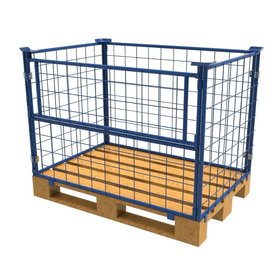 Steel Cage Container with Folding Window – 1200 × 800 × 800 mm (1000 kg)