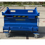 Chip Container 500L (17.7cu ft) with Lifting Eyes Hinged Bottom waste Container for Forklift and Crane BB-Model