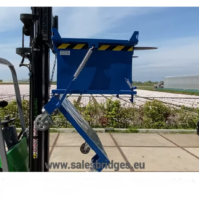 Chip Container 500L (17.7cu ft) with Lifting Eyes Hinged Bottom waste Container for Forklift and Crane BB-Model