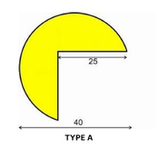 Edge protection PU Foam Yellow/Black 5 m Type A