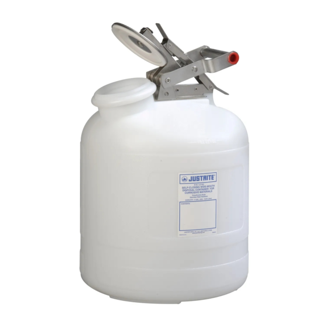 Self-Closing Containers for Non-flammable Corrosives  White