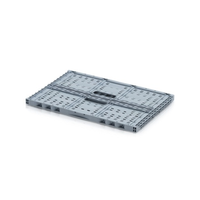 Folding Plastic Crate Perforated 60 x 40 x 22 cm Gray