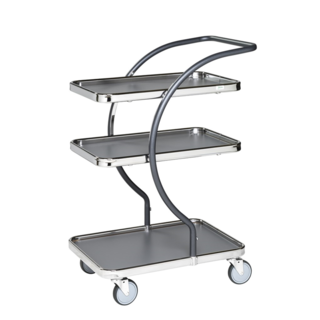 Classic Line Trolley, 685 x 450 x 1000, 3 Shelves, Grey