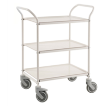 Service Trolley -With 3 Removable Trays-White