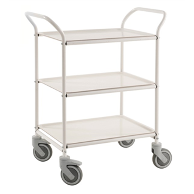 Service Trolley -With 3 Removable Trays-White