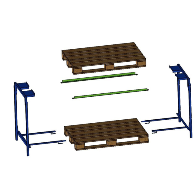 Racks For1200 mm x 800 mm  Wooden Pallets, Double Row Racks For1200 mm x 800 mm  Wooden Pallets, Double Row