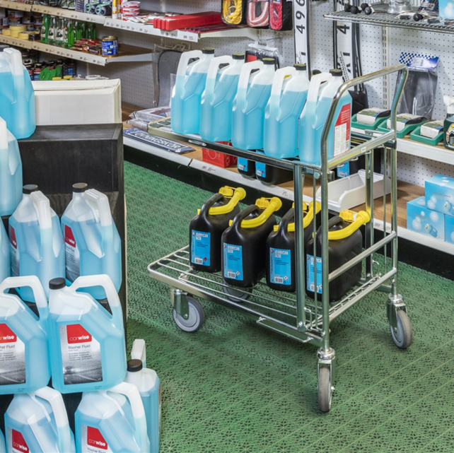 Shopping Cart  Warehouse Trolley With Folding Top Shelf