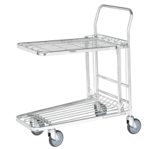 Shopping Cart  Warehouse Trolley With Folding Top Shelf