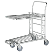 Shopping Cart Warehouse Trolley With  Adjustable Shelf