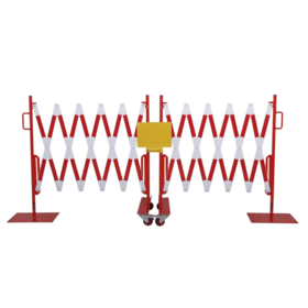 Expanding barrier 4 meters mobile 2x 2000mm red/white