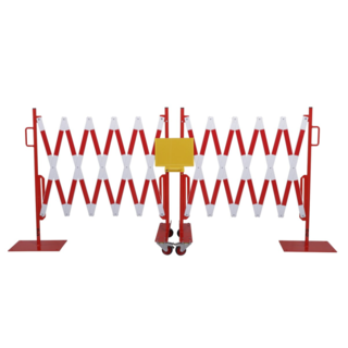 Expanding barrier 4 meters mobile 2x 2000mm red/white