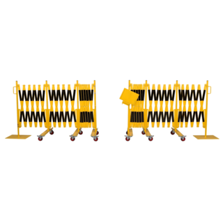 Expanding barrier 16 meters mobile 2x 8000mm Yellow/Black