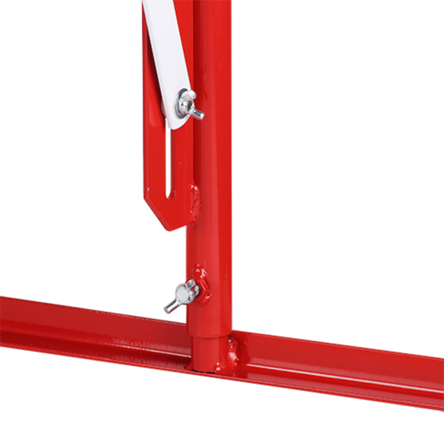 Expanding barrier red-white with wheels reflective marking extendable to 4 meters