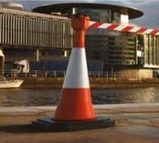 Retractable belt for traffic cones 9 meters - multiple colors