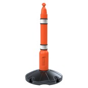 Plastic post and base Skipper 1 meter height with 2 reflective strip