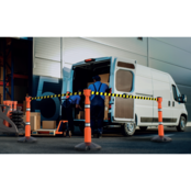 Plastic post and base Skipper 1 meter height with 2 reflective strip