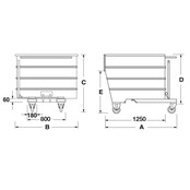 Chip Container 2000L Tipper Container LT-model for forklift