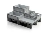 Eurobox 60x40x42 cm open handle plastic containe