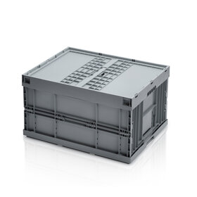Eurobox Foldable Plastic Container 80x60x44.5 Crate With Lid