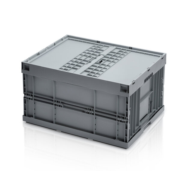 Eurobox Foldable Plastic Container 80x60x44.5 with Lid