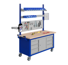 Handling Workstation  L1500 mm-SIT Design With Perforated Panel  and One Upper Shelf