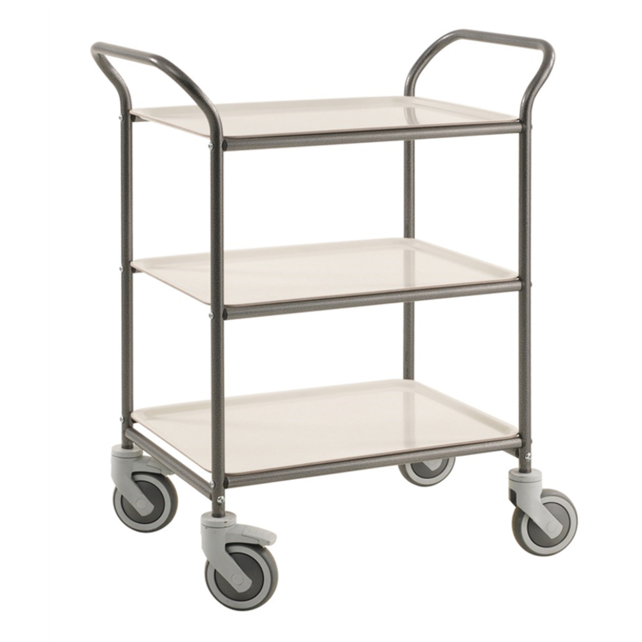 Service Trolley -With 3 Removable Trays- Anthracite Grey